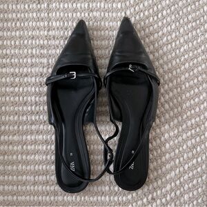 Zara Pointed Toe Slingback Flats